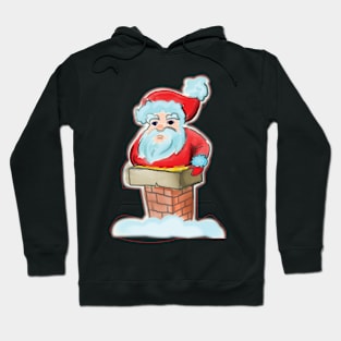 Santa stuck in chimney Hoodie